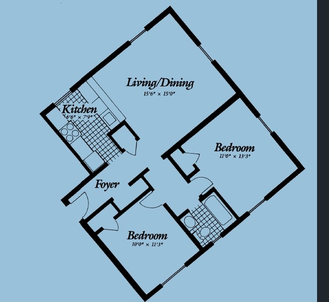 2BR/0BA - Oak Park Apartments