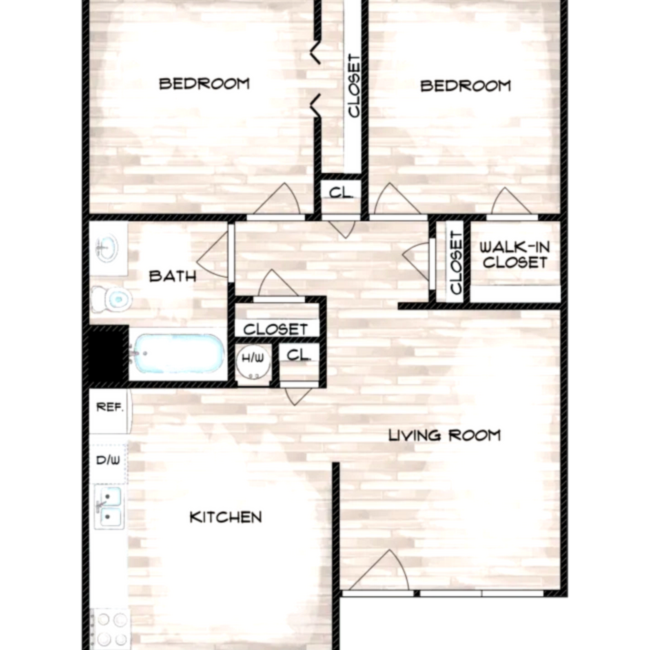 2x1, 761 SqFt - Summit at Unique Garden Apartments