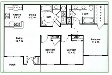 3BR/2BA - Oak Haven