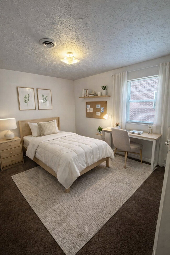 Layout H Bedroom - Virtually Staged - Red Coat Manor Apartments