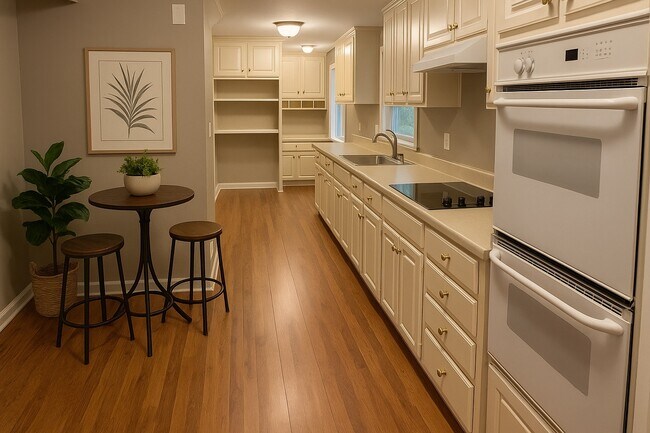 eat-in galley kitchen-staged - 215 Kirkton Knls
