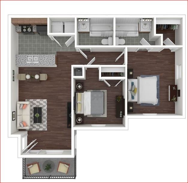 2B floor plan - La Maison Apartments - AFFORDABLE HOUSING