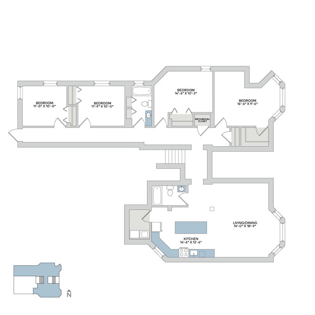 Floorplan - 5706-10 S. Blackstone Ave