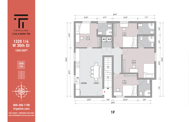 1329 1/4 W36th - 1329 W 36th St Student Housing