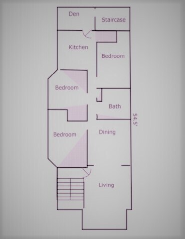 Floorplan, not to scale - 4431 N Springfield Ave