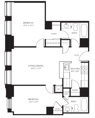 2BR + 2BA - Standard