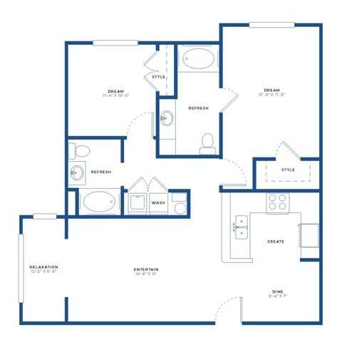 2x2 Small Floor Plan - Independence Park