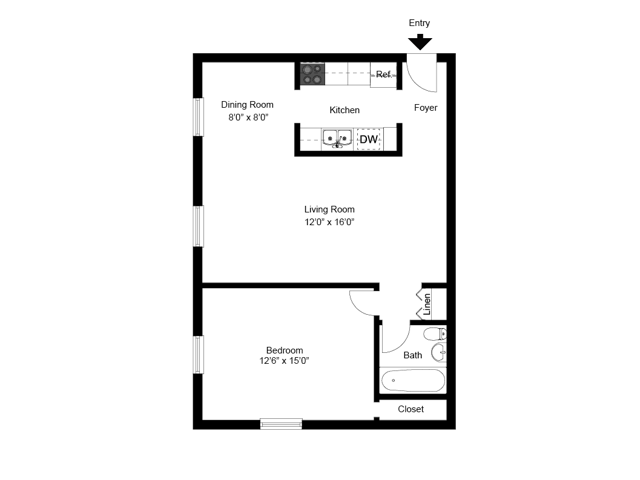 One Bedroom - Newport Village Apartments