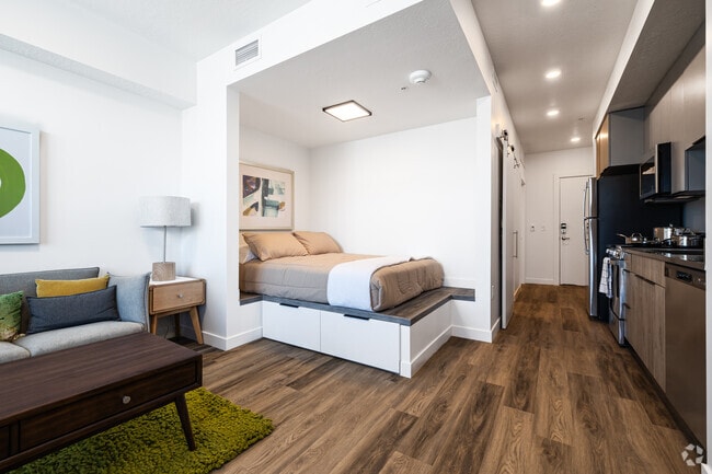 0BR, 1BA - 418SF - Bedroom - Lotus Gallacher