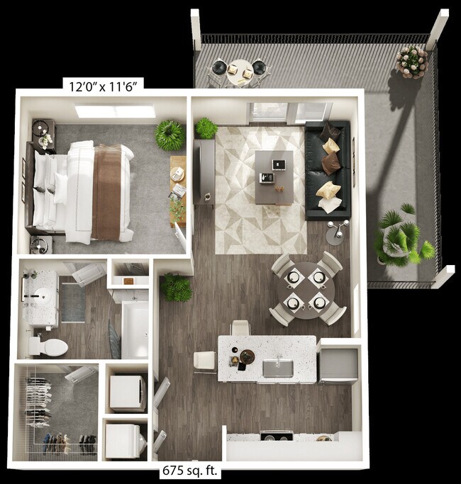 One-Bedroom-Corner-Floorplan-1BR-C - The Flats at Laurel & Pine