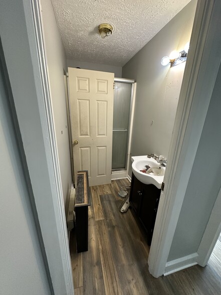 Door and toilet was removed during painting & new flooring install - 635 s 4th st