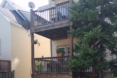 View of deck from backyard - 3643 N Hoyne Ave