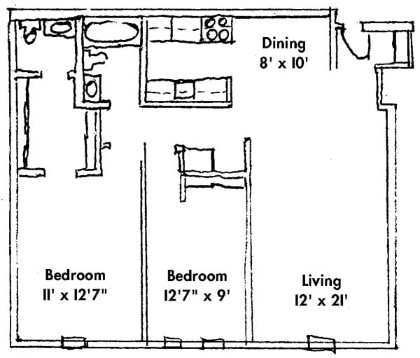 2BR/1BA - Georgetown Apartments