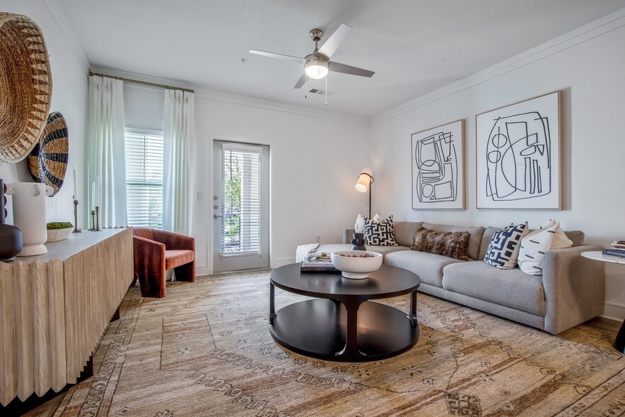 Open Floor Plan Living Area - Cyan Mallard Creek Apartments