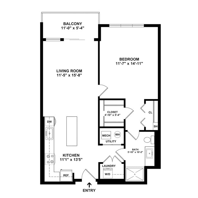 A4 Floor plan W Dimensions - Courthouse Square Apartments