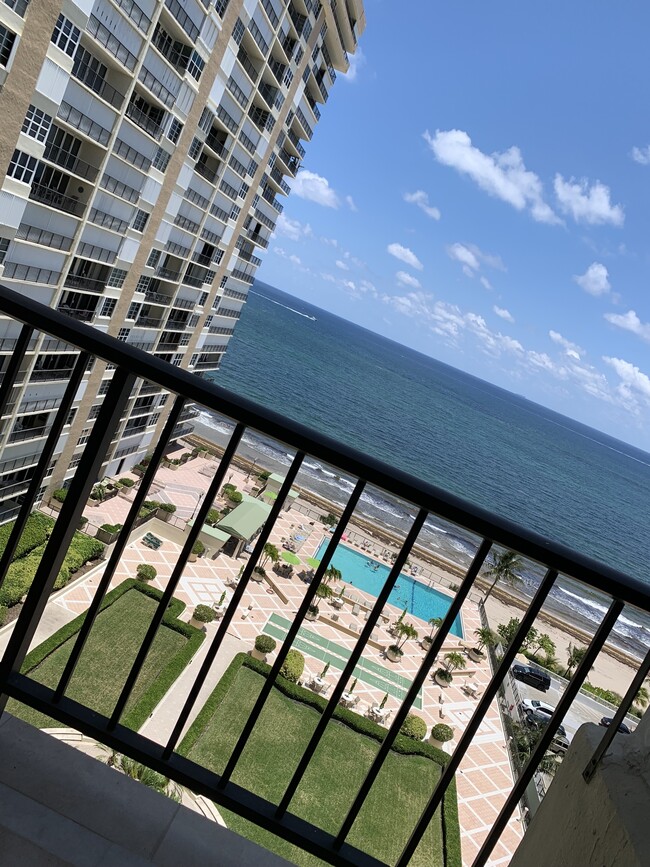 balcony view from living room. ocean front beach access - 4280 Galt Ocean Dr