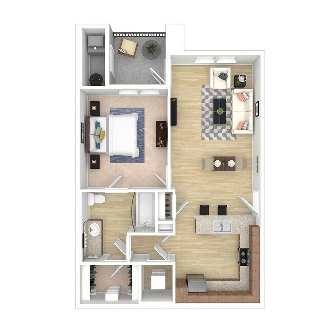 Fullerton - 1x1 Floor Plan - Verdant at Green Valley