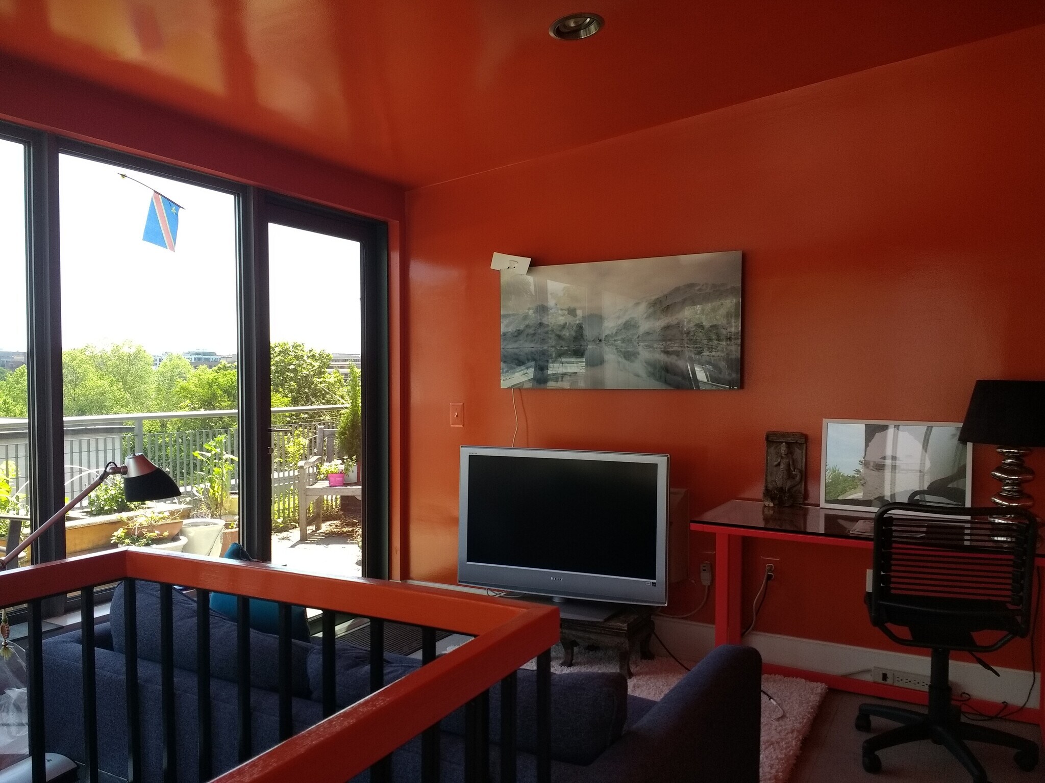 upstairs study/TV room and rooftop garden entrance - 2516 Q St NW