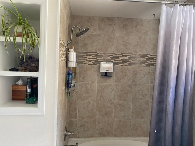 Waterfall showerhead and double-wide bathtub - 4945 Twin Lakes Rd