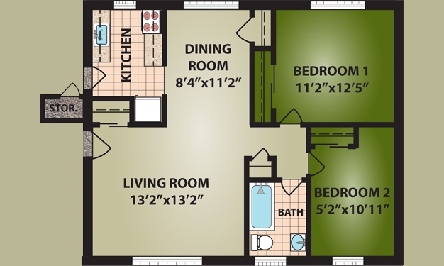 2BR/1BA - Glen Meadows Apartments