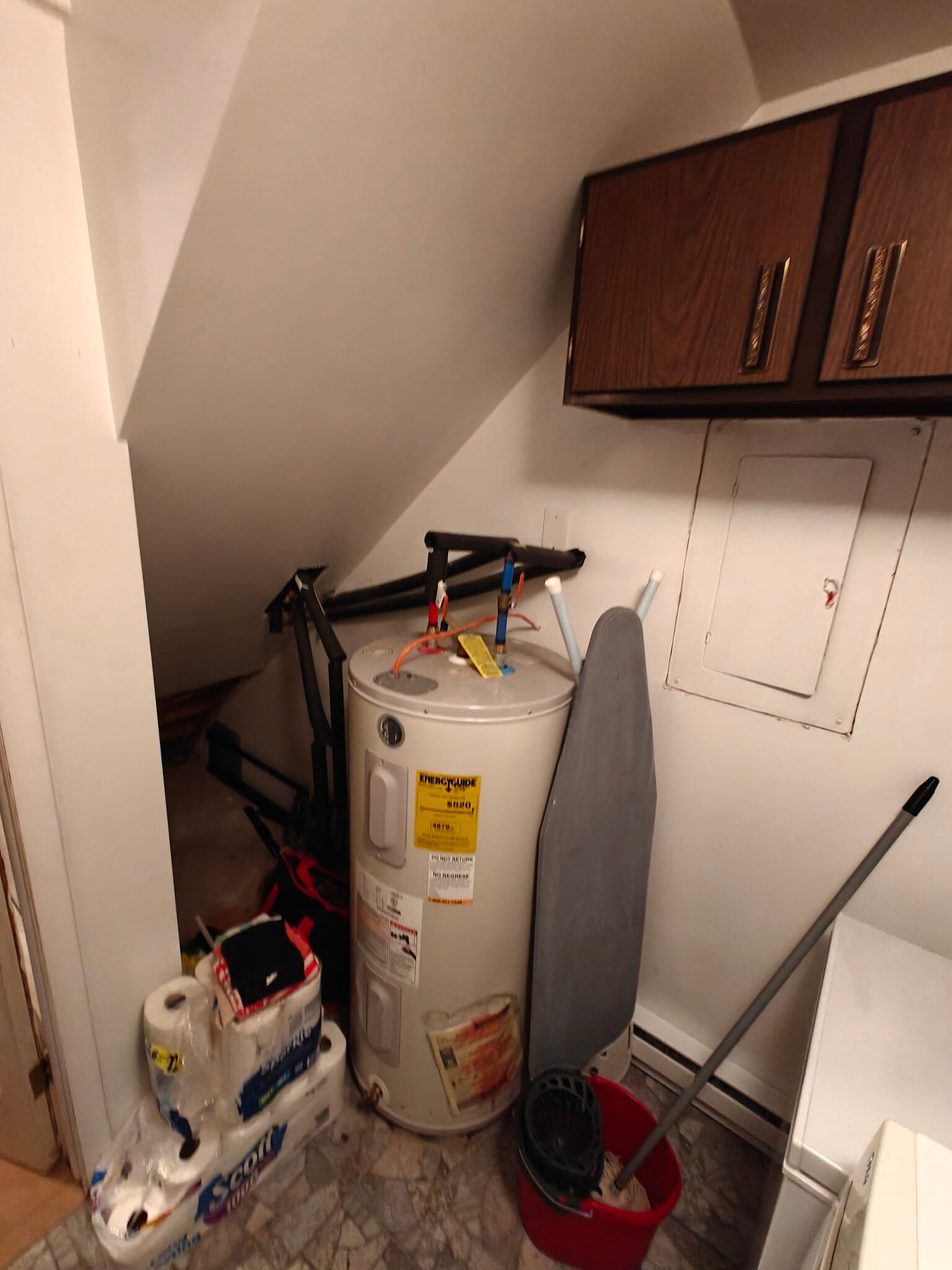 Water heater and hidden storage. - 29 Peter Way