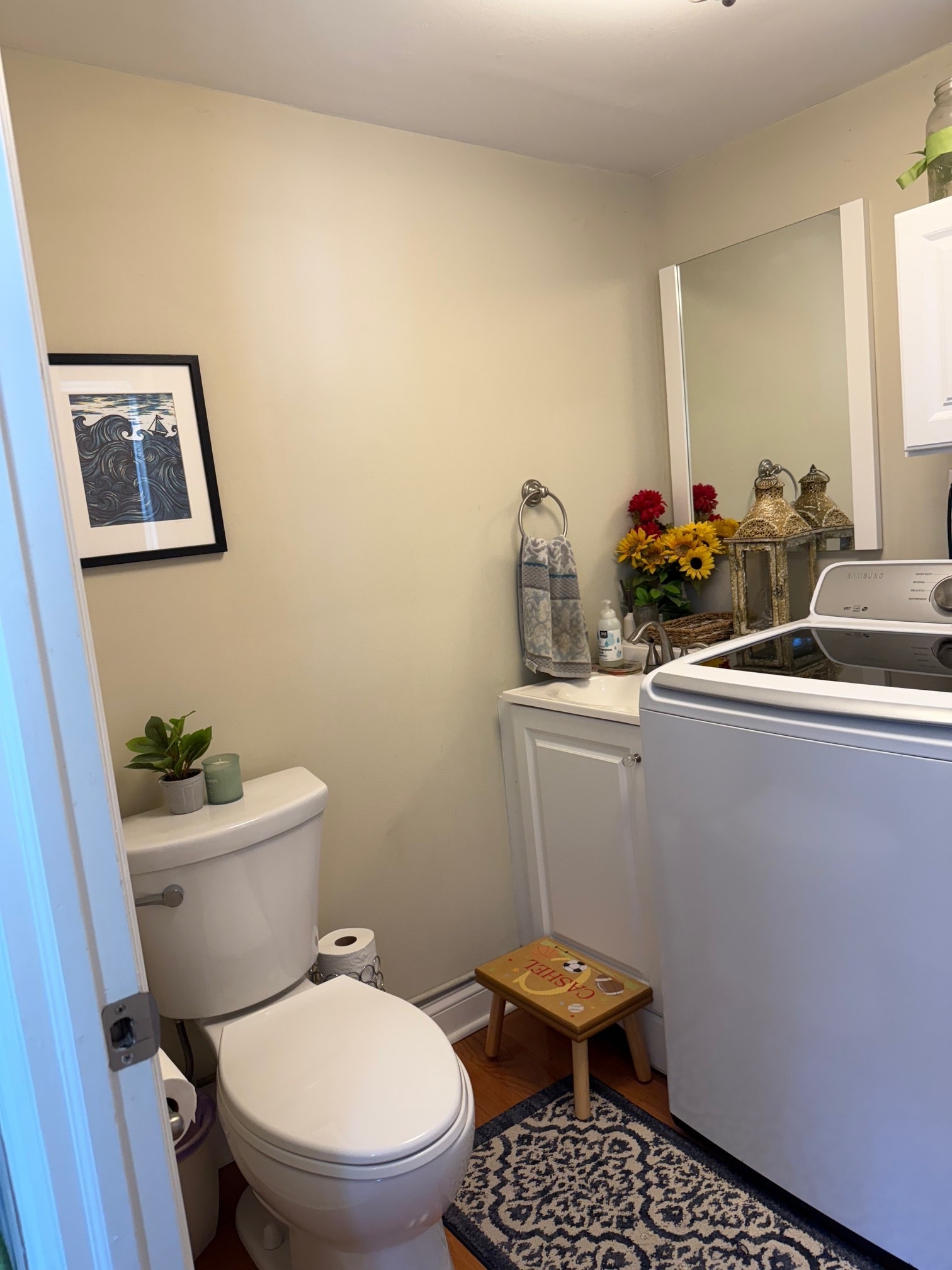 first floor half-bath, laundry combo - 130 Simpson Rd