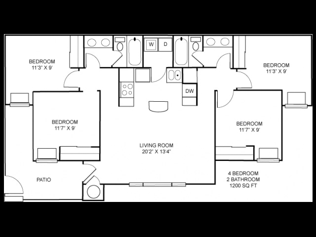 4BR/2BA - The Trails at Wolf Pen