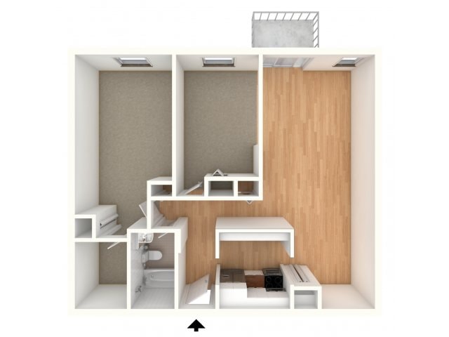 One bedroom den floor plan - The Lafayette at Valley Forge
