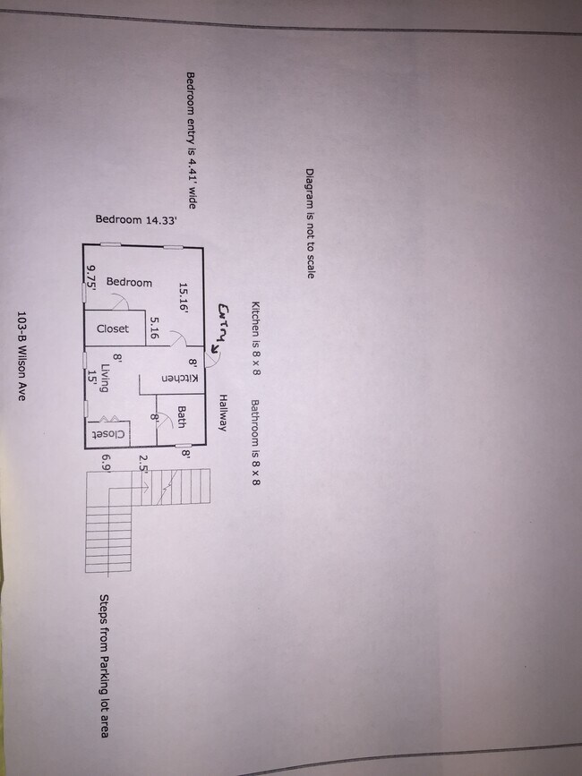 103 B/2 Wilson floor plan upper level - 103 Wilson Ave
