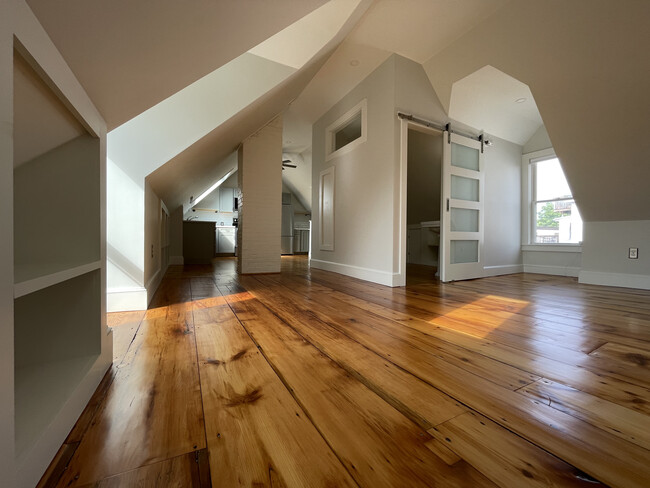 Third Floor Loft Living Room, with Bathroom Beyond - 18 North St