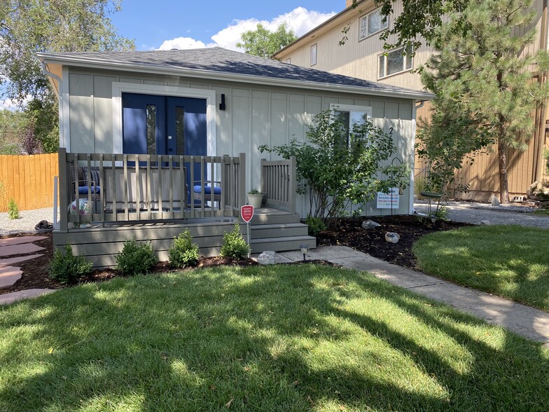 Front of house and patio that leads to the music room - 2457 Ames St