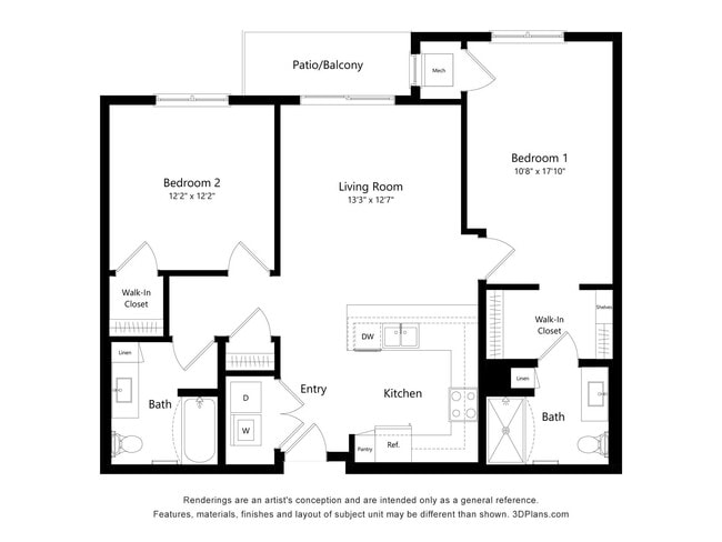 Floorplan - The Fern 55+ Apartments