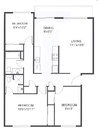 3BR/2BA - Stafford Court Apartments