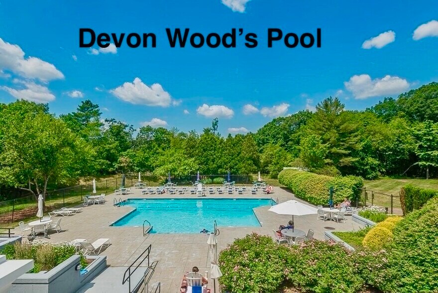 Devon Woods Pool view from Large Deck off of Community room. - 11 Devon Club Ln