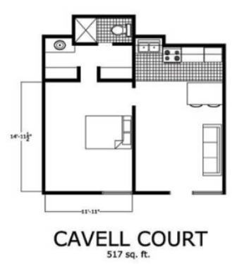 1BR/1BA - Cavell Court Apartments