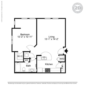 A2-1 Bedroom-736 sf-1/1 - Preserve Parc