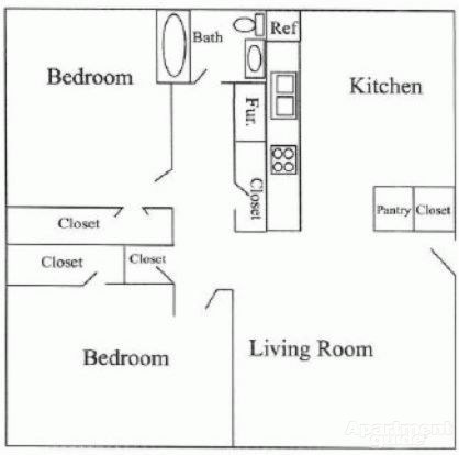 The Berkley Floorplan - Bella Vista Apartments