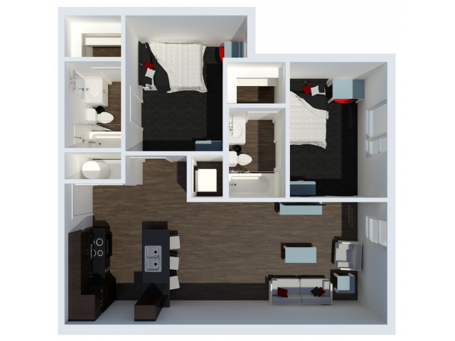 B3 Floor Plan - The Cardinal at West Center