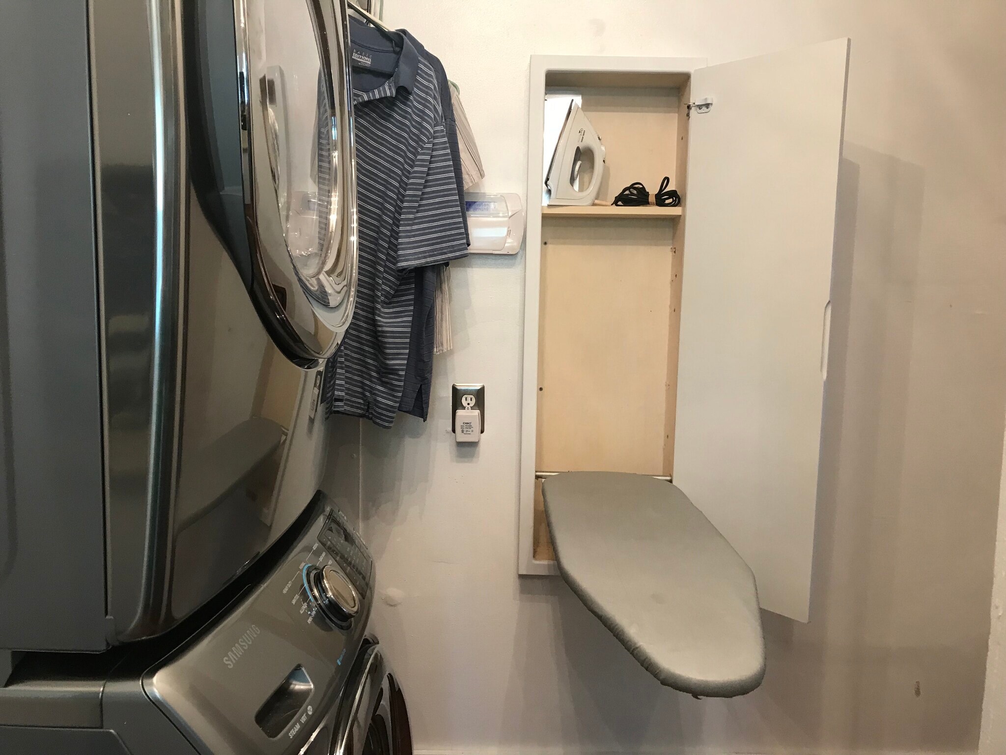 Ironing board cabinet makes it convenient to press clothes straight from the dryer - 1407 W Church St