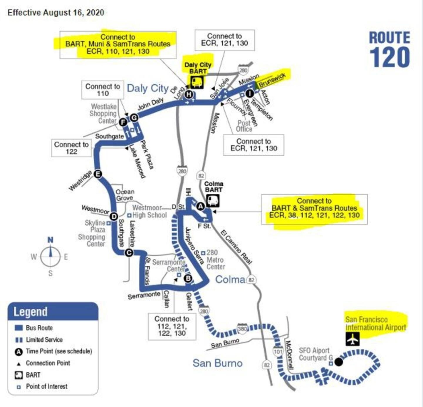 Bus ROUTE 120 - 936 Brunswick St