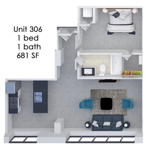 Floorplan - Fording Flats - All Utilities Included