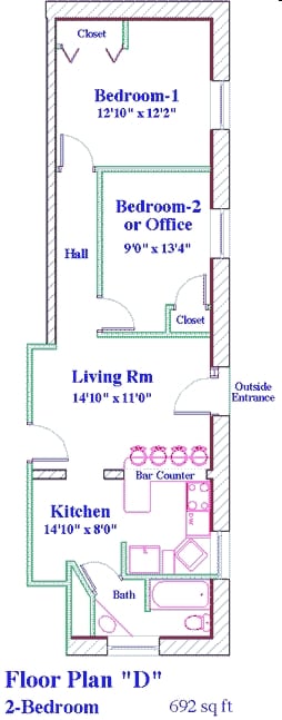 2BR/1BA - Park Avenue