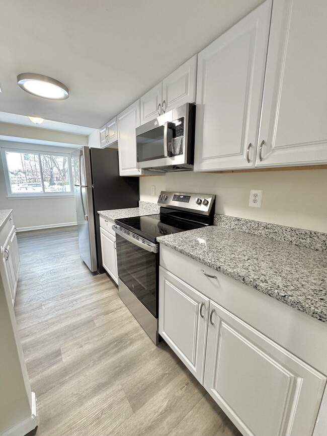 stainless steel stove, microwave, & refrigerator. Brand new kitchen cabinets - 19649 Club Lake Rd