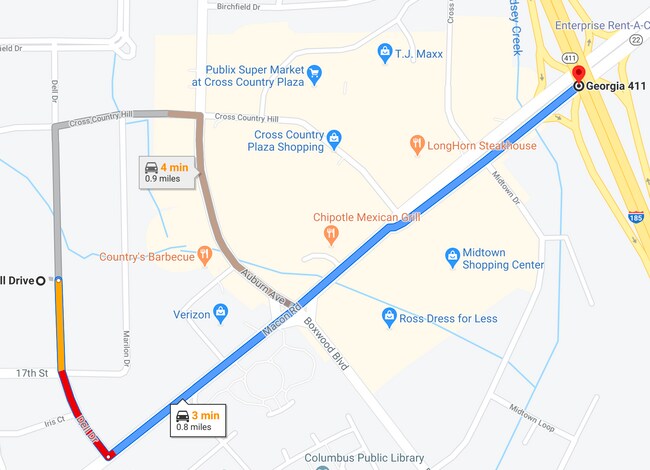 Less than 3 minutes to I-185 - 1817 Dell Dr