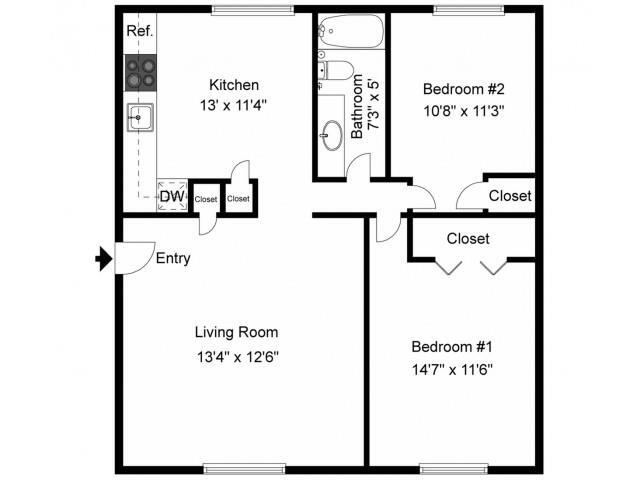 Floorplan - Yarmouth Place Apartment Homes