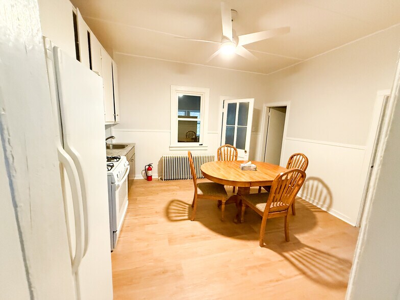 Full refrigerator, view of laundry entrance - 5 Lincoln Ave