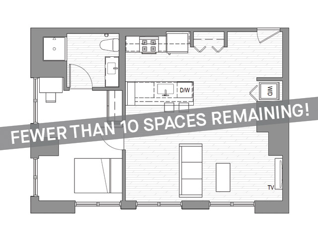 1x1 F - Fewer than 10 Spaces Remaining! - Student | Rise at Riverfront Crossings