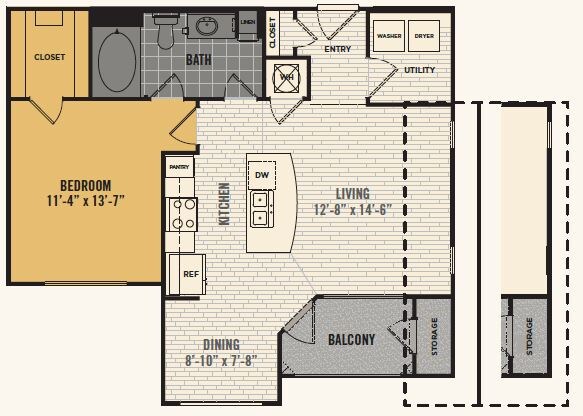 1 Bed 1 Bath 767ft - The Royce at 8100