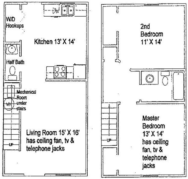 2BR/1.5BA - Riverside Townhomes