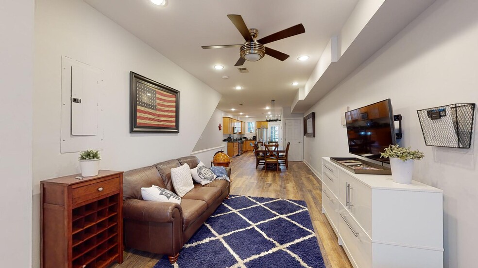 Family room with view to kitchen - 1223 4th Street Northwest